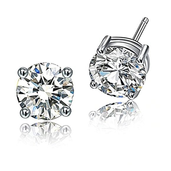 Jewelry - 925S  White Crystal Stud Earrings